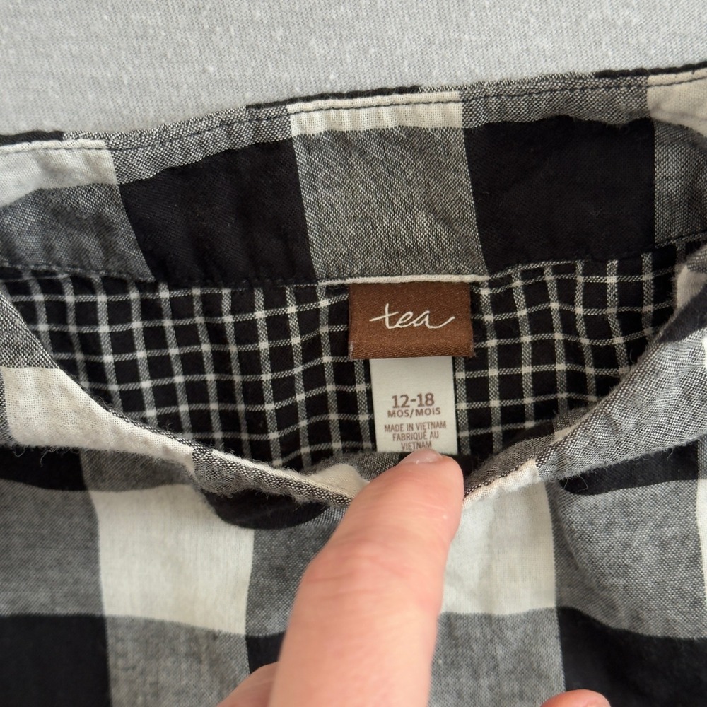Tea Collection Plaid Flannel Dress‎ & Bloomers Set 12-18 Months Outfit - Picture 3 of 13